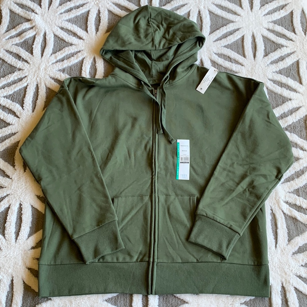 Time and Tru Green Zip Up Hoodie size XL